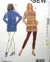 2695 STRETCH TUNIC TOPS, LEGGINGS LENGTHS PATTERN XS-XL